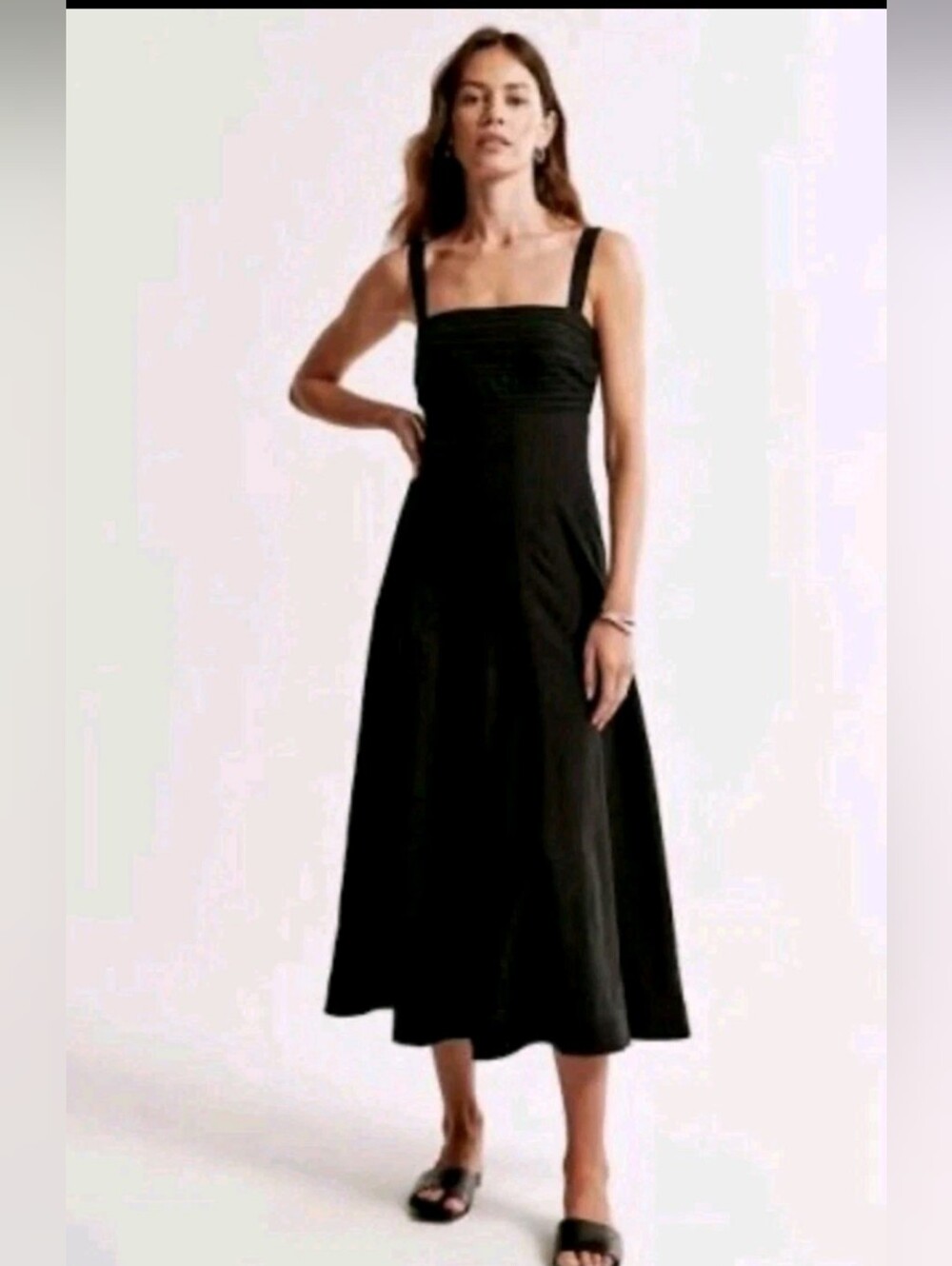 Abercrombie & Fitch Women’s Dress Size XXL Black Midi  Emerson Fit & Flare - NWT